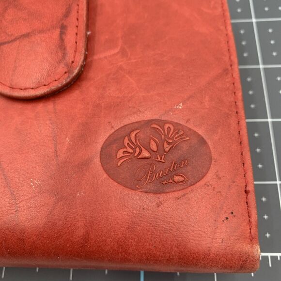 Julia Buxton Heiress Double Cardex Leather Wallet in Red Bifold Kiss Lock 4"X5" - Picture 3 of 12